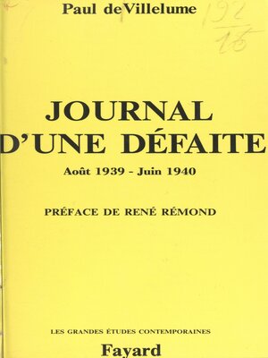 cover image of Journal d'une défaite